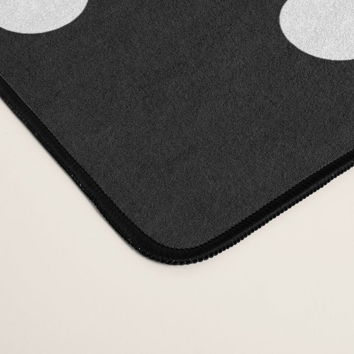 Licorice Black with White Polka Dots Desk Mat Gallery Image 4