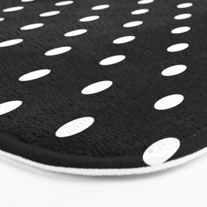 Licorice Black with White Polka Dots Bath Mat Gallery Image 3