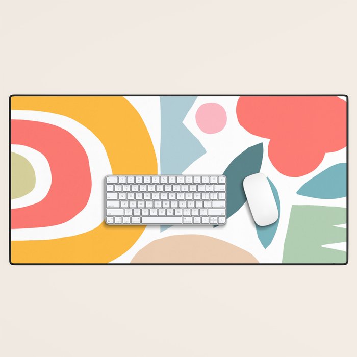 Playful Nature and Rainbow Collage Nº4 Desk Mat Gallery Image 1