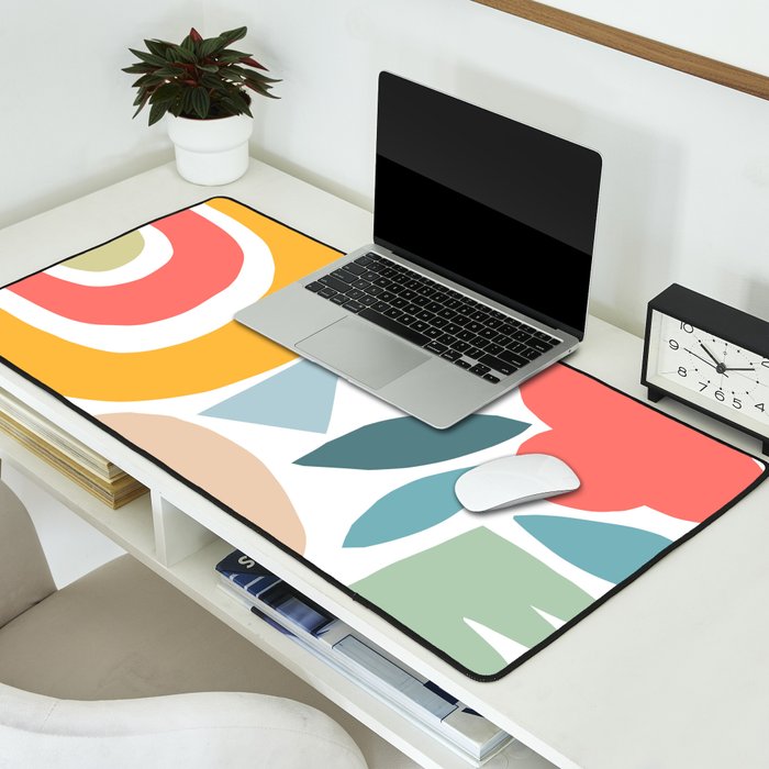 Playful Nature and Rainbow Collage Nº4 Desk Mat Gallery Image 2