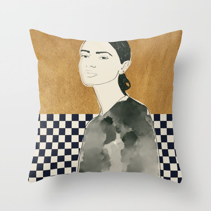 Girl Portrait 5 Throw Pillow Gallery Image 6