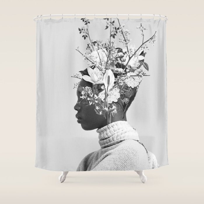 Bloom in White Shower Curtain Gallery Image 1