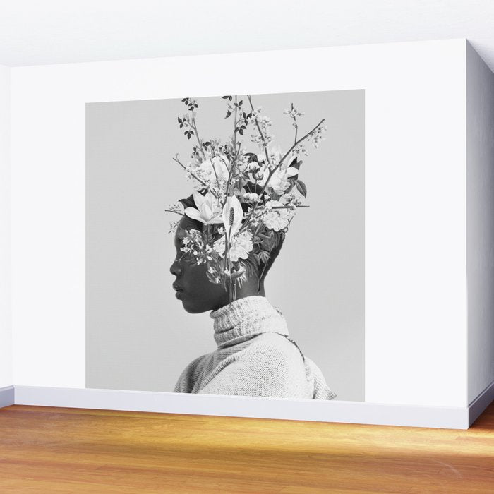 Bloom in White Wall Mural Gallery Image 2