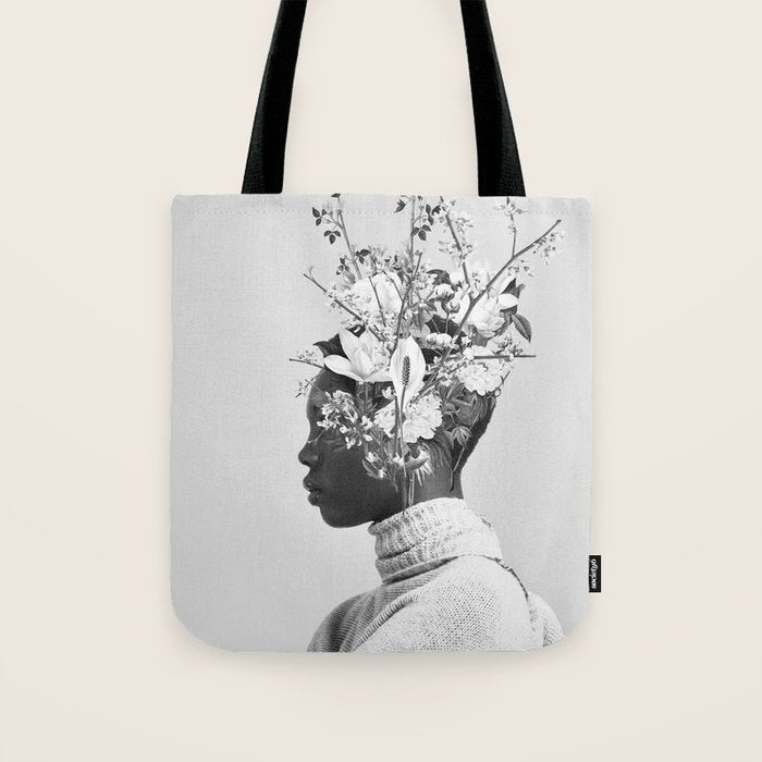 Bloom in White Tote Bag Gallery Image 1