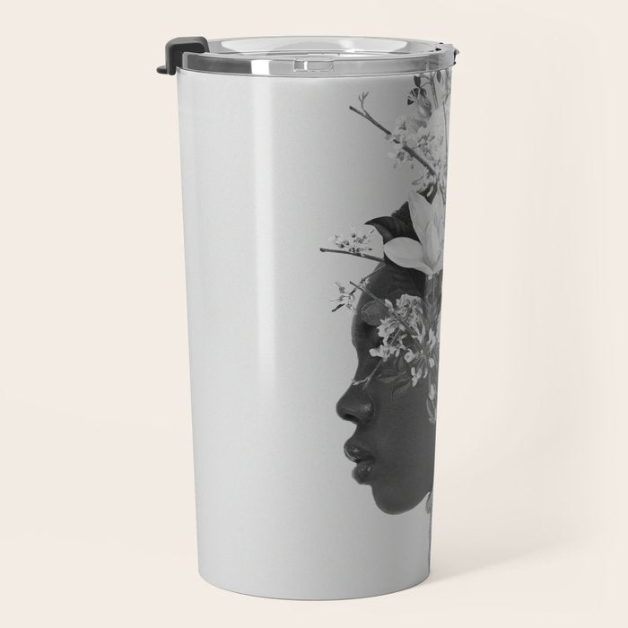 Bloom in White Travel Mug Gallery Image 3