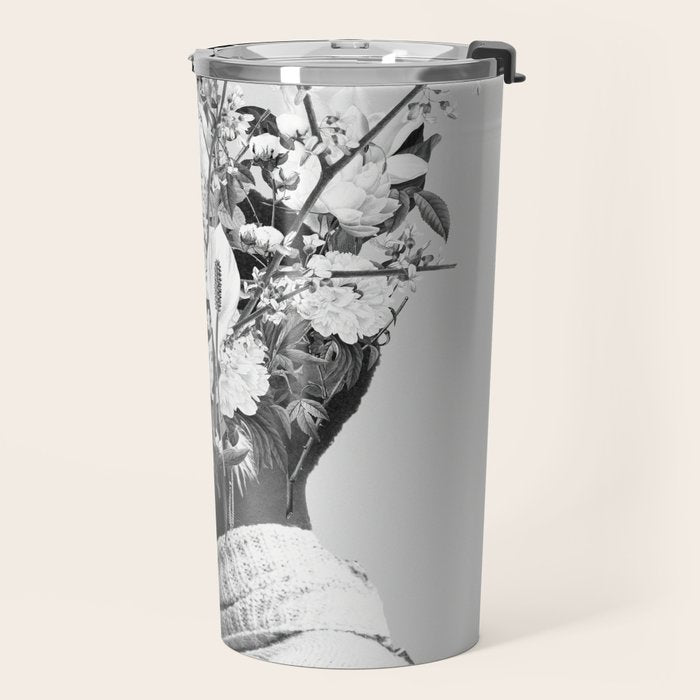 Bloom in White Travel Mug Gallery Image 2