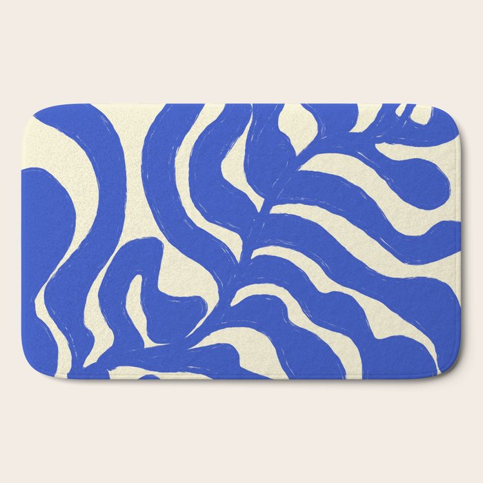 matisse blue leaves Bath Mat