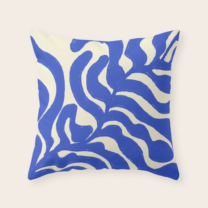 matisse blue leaves Throw Pillow Gallery Image 6