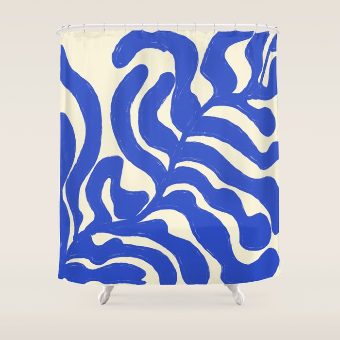 matisse blue leaves Shower Curtain Gallery Image 1