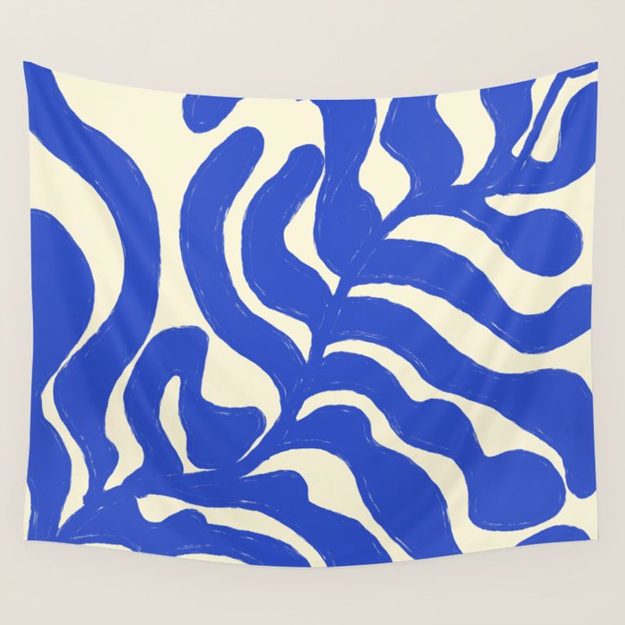 matisse blue leaves Wall Tapestry Gallery Image 1