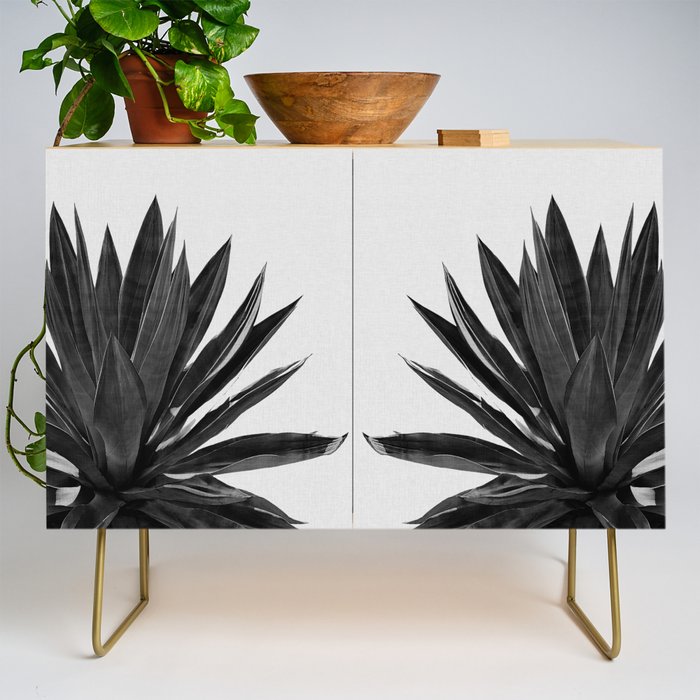 Agave Cactus Black & White Credenza Gallery Image 1