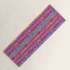 Mid Century Colorful Geometric Oval Pattern Yoga Mat Gallery Image 1