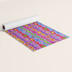 Mid Century Colorful Geometric Oval Pattern Yoga Mat Gallery Image 2