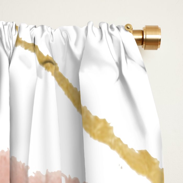 Exhale: a pretty, minimal, acrylic piece in pinks, blues, and gold Window Curtain Gallery Image 2