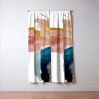 Exhale: a pretty, minimal, acrylic piece in pinks, blues, and gold Window Curtain Gallery Image 3