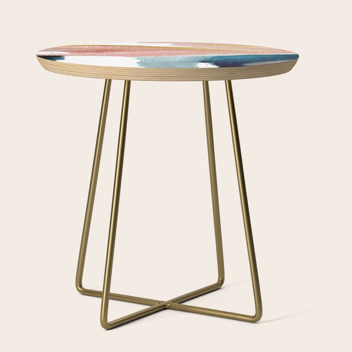 Exhale: a pretty, minimal, acrylic piece in pinks, blues, and gold Side Table Gallery Image 1