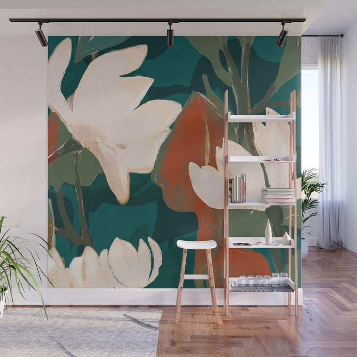 Abstract Art Garden Flowers Wall Mural Gallery Image 1