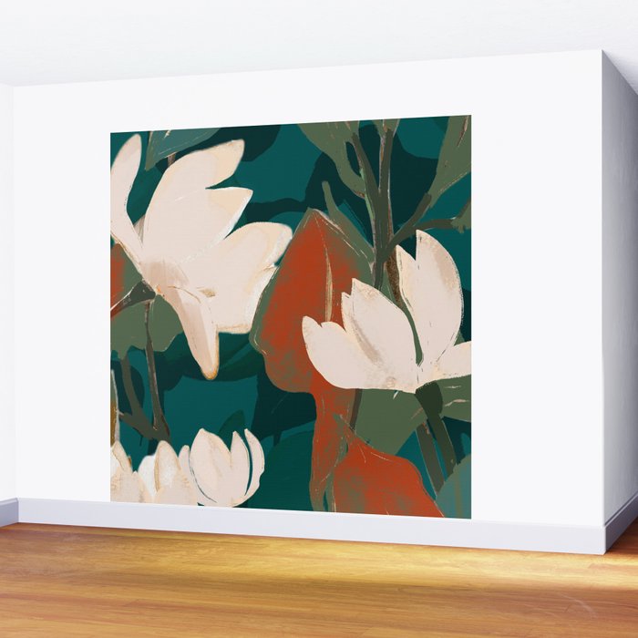 Abstract Art Garden Flowers Wall Mural Gallery Image 2