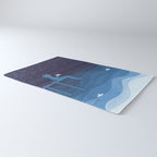 Boy with paper boats, blue Rug Gallery Image 3