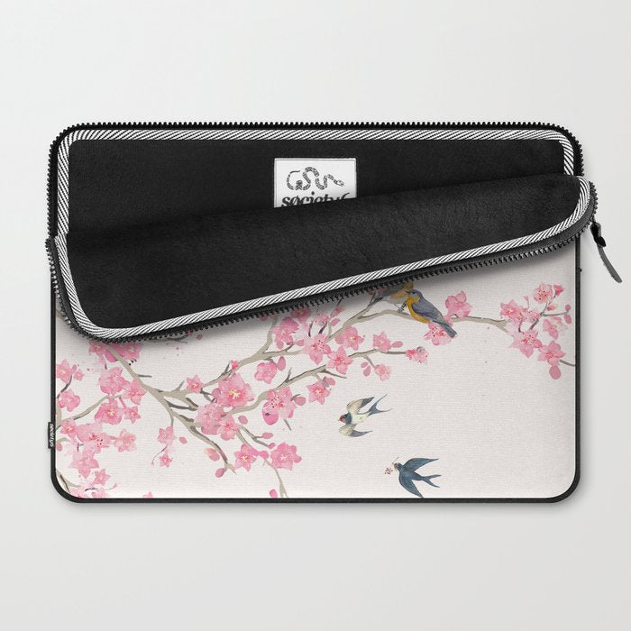Birds and cherry blossoms Laptop Sleeve Gallery Image 2