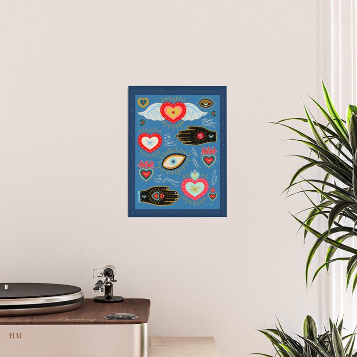 Milagro love hearts - blue Poster Gallery Image 2