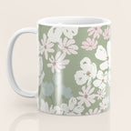 Soft meadow blooms - dusty mint, cream and pink floral pattern Coffee Mug Gallery Image 3