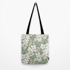 Soft meadow blooms - dusty mint, cream and pink floral pattern Tote Bag Gallery Image 2