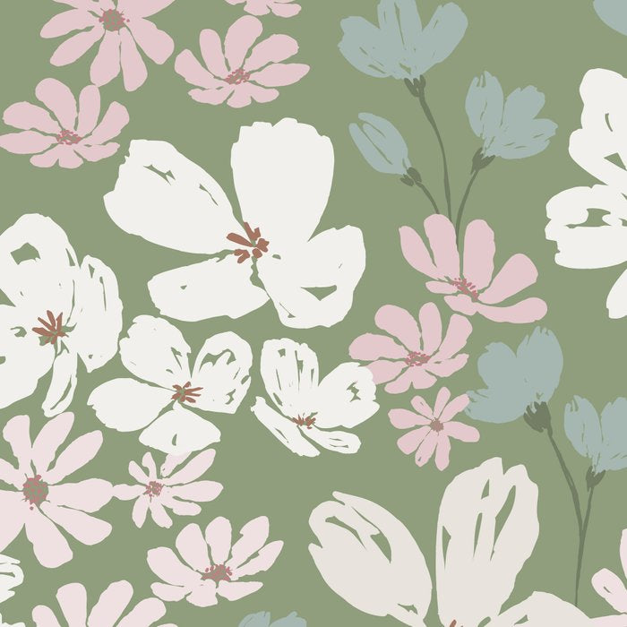 Soft meadow blooms - dusty mint, cream and pink floral pattern Coffee Mug Gallery Image 2