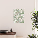 Soft meadow blooms - dusty mint, cream and pink floral pattern Poster Gallery Image 2
