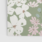 Soft meadow blooms - dusty mint, cream and pink floral pattern Poster Gallery Image 3