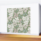 Soft meadow blooms - dusty mint, cream and pink floral pattern Wall Mural Gallery Image 2