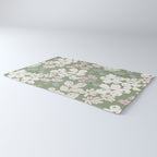 Soft meadow blooms - dusty mint, cream and pink floral pattern Rug Gallery Image 3