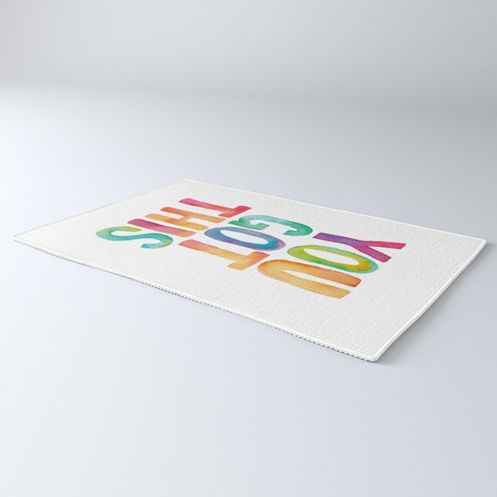 You Got This Rainbow Watercolor Rug Gallery Image 3