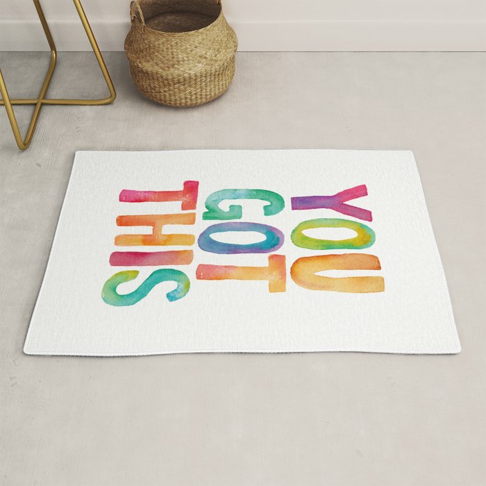 You Got This Rainbow Watercolor Rug Gallery Image 1