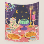 Spaghetti dinner date  Wall Tapestry Gallery Image 4