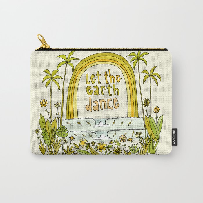 let the earth dance // retro surf art by surfy birdy Carry All Pouch Gallery Image 1