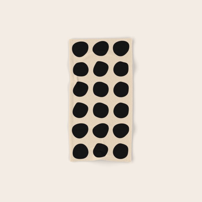 Irregular Polka Dots black and cream Bath Towel Gallery Image 1