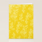 Vintage Style Botanical Cottage Textured Pattern in Yellow Stationery Card Gallery Image 2