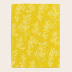 Vintage Style Botanical Cottage Textured Pattern in Yellow Poster Gallery Image 4