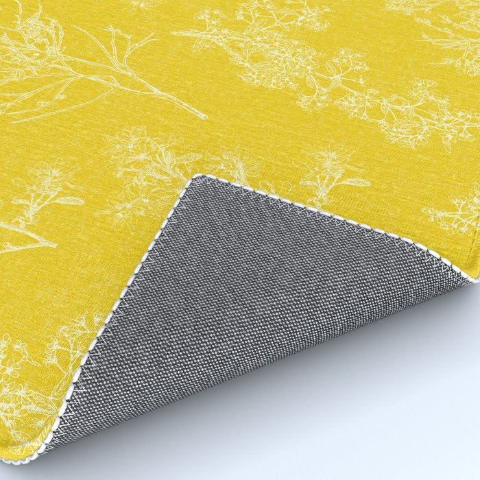 Vintage Style Botanical Cottage Textured Pattern in Yellow Rug Gallery Image 4
