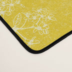 Vintage Style Botanical Cottage Textured Pattern in Yellow Desk Mat Gallery Image 4
