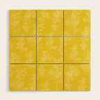 Vintage Style Botanical Cottage Textured Pattern in Yellow Wood Wall Art Gallery Image 1