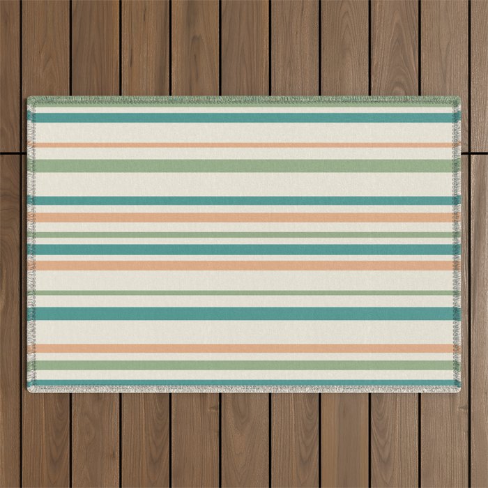 Classic Stripes XXVI - Natural Boho Outdoor Rug Gallery Image 1