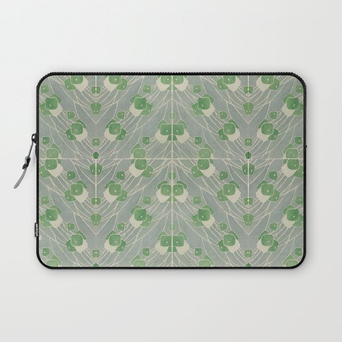Green Geometric 1915 Hannah Borger Overbeck Laptop Sleeve Gallery Image 1