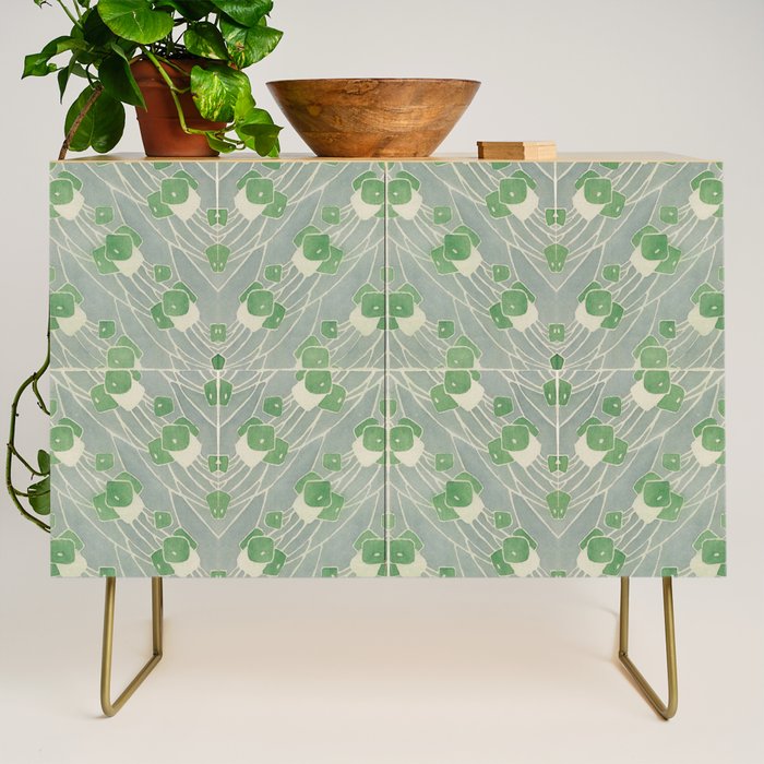Green Geometric 1915 Hannah Borger Overbeck Credenza Gallery Image 1