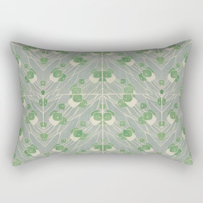 Green Geometric 1915 Hannah Borger Overbeck Rectangular Pillow Gallery Image 1