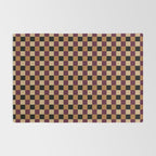 Checkered Multicolor Pattern X Black Orange Berry Rug Gallery Image 2