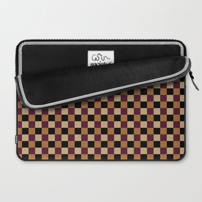 Checkered Multicolor Pattern X Black Orange Berry Laptop Sleeve Gallery Image 2
