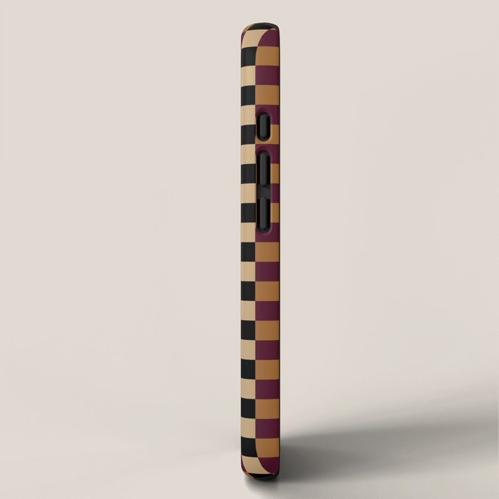 Checkered Multicolor Pattern X Black Orange Berry iPhone Case Gallery Image 2
