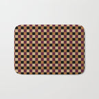 Checkered Multicolor Pattern X Black Orange Berry Bath Mat Gallery Image 1